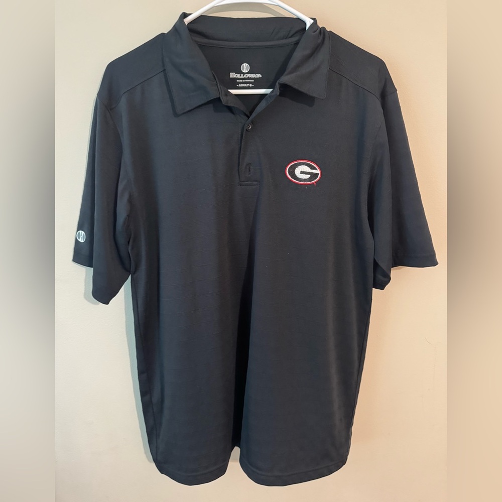 Holloway Adult Small Men’s Embroidered UGA Black Polo
